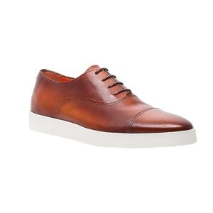 Designer Santoni “Behemoth” Brown Leather Lace-Up Dress Shoes